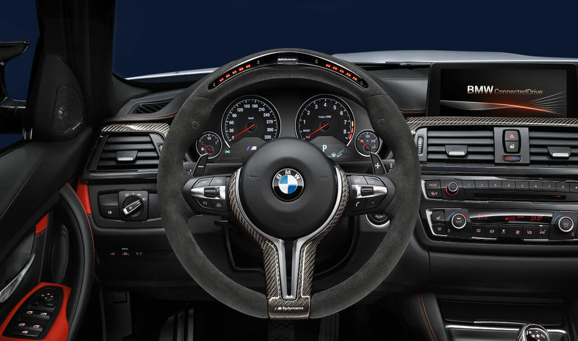 Genuine BMW M3 M4 M Performance Alcantara Steering Wheel with Carbon Fibre Trim & Race Display F80 F82