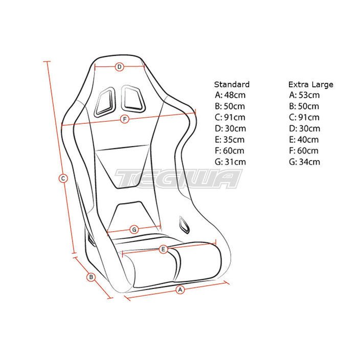 Corbeau Sprint X Racing Bucket Seat GRP/Kevlar Standard Width With Side Mounts